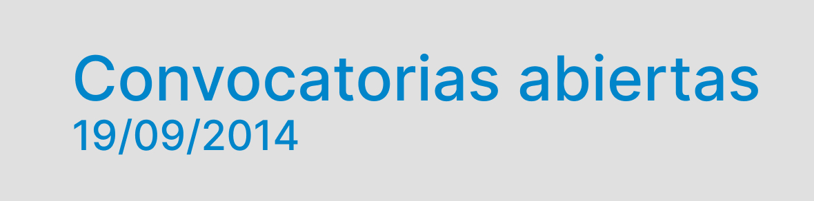 Convocatorias abiertas la tercera semana de septiembre