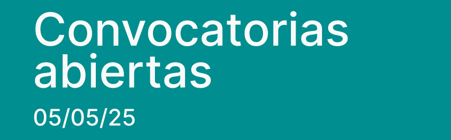  Convocatorias abiertas para mayo
